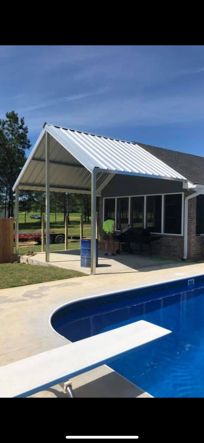 Poolside gable patio cover
